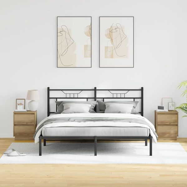 vidaXL Natskab 2 pcs Artisan Egetr&aelig; 39 x 34,5 x 50 cm Konstrueret tr&aelig;