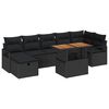 vidaXL Havesofa S&aelig;t 8 stk. Sort polyrattan