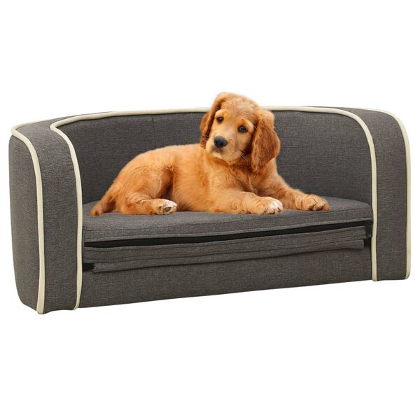 vidaXL foldbar hundesofa 76x71x30 cm vaskbar hynde linned gr&aring;