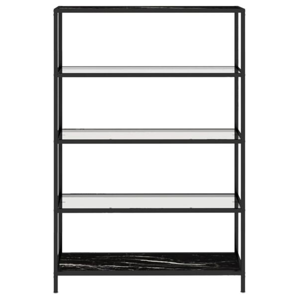 vidaXL reol 100x36x168 cm h&aelig;rdet glas transparent og sort marmorlook