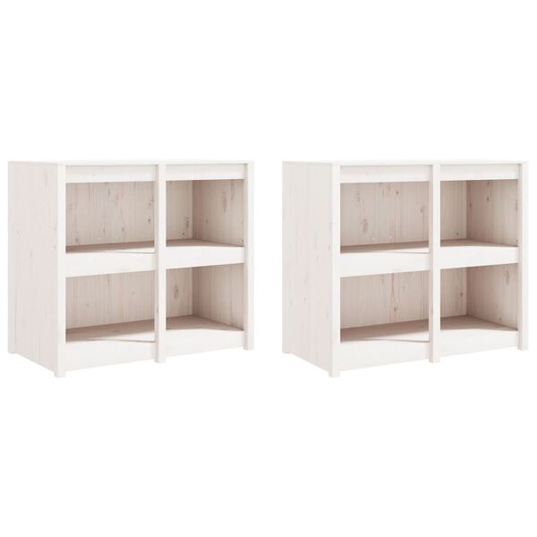 vidaXL udend&oslash;rs k&oslash;kkenskabe 4 stk. massivt fyrretr&aelig; hvid