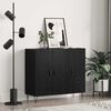 vidaXL Sideboard Sort eg 90 x 32,5 x 80 cm Konstrueret tr&aelig;