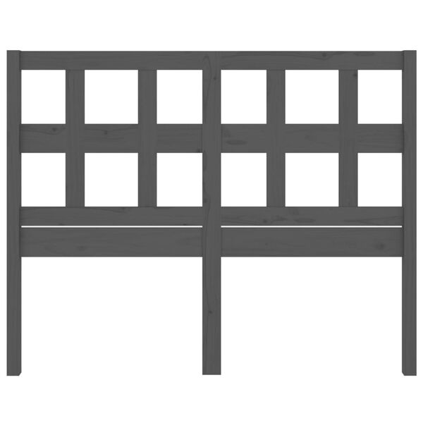 vidaXL sengegærde 165,5x4x100 cm massivt fyrretræ grå