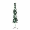 vidaXL kunstigt halvt juletr&aelig; med juletr&aelig;sfod 240 cm smalt gr&oslash;n