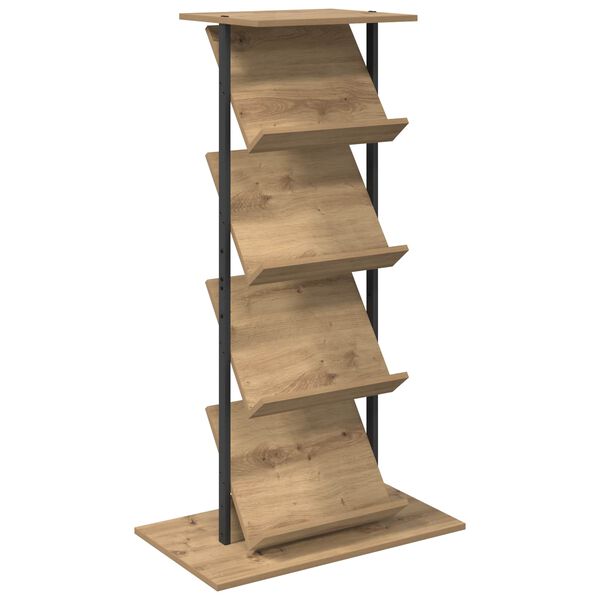vidaXL Magasin Rack Artisan Egetr&aelig; 68 x 40 x 123.5 cm Konstrueret tr&aelig;