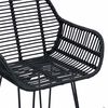 vidaXL Barstol 2 pcs Sort 55 x 52 x 92 cm Rattan og Jern