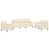 vidaXL sofas&aelig;t 3 dele med hynder velour cremefarvet