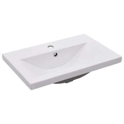 vidaXL vaskeskab med indbygget håndvask spånplade sonoma-eg