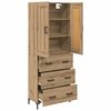 vidaXL Highboard med skuffe 2 pcs Artisan Egetr&aelig; Konstrueret tr&aelig;