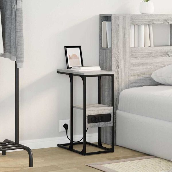 vidaXL Natskab Gr&aring; sonoma-eg 41.5 x 26 x 60.5 cm Konstrueret tr&aelig;