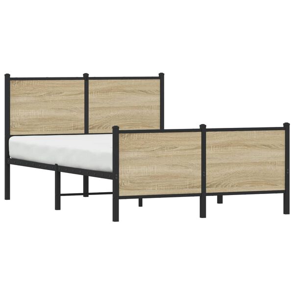 vidaXL sengeramme uden madras 120x190 cm metal sonoma-eg