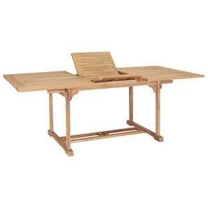 vidaXL forl&aelig;ngeligt havebord 150-200 x 100 x 75 cm massivt teaktr&aelig;