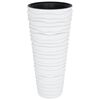 vidaXL plantekrukke 18/45 l udtagelig indsats rillet design hvid
