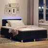 vidaXL LED Box Spring Bed med madras med LED Sort 120 x 200 cm Stof