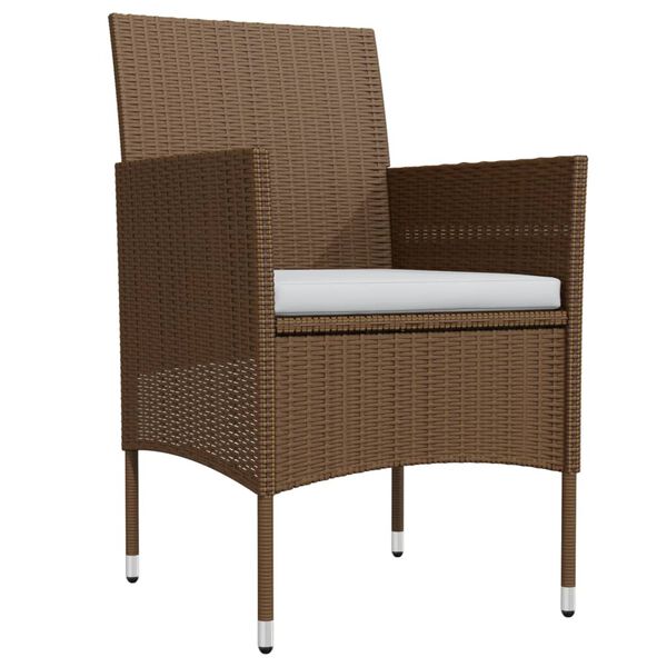 vidaXL spisebordss&aelig;t til haven 5 dele med hynder brun og sort