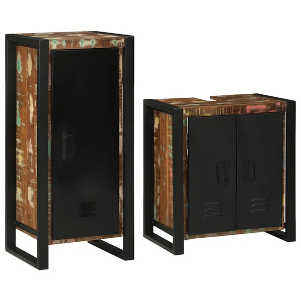 vidaXL Badev&aelig;relsesm&oslash;bel s&aelig;t 2 pcs Flerfarvet Solid genvundet tr&aelig;