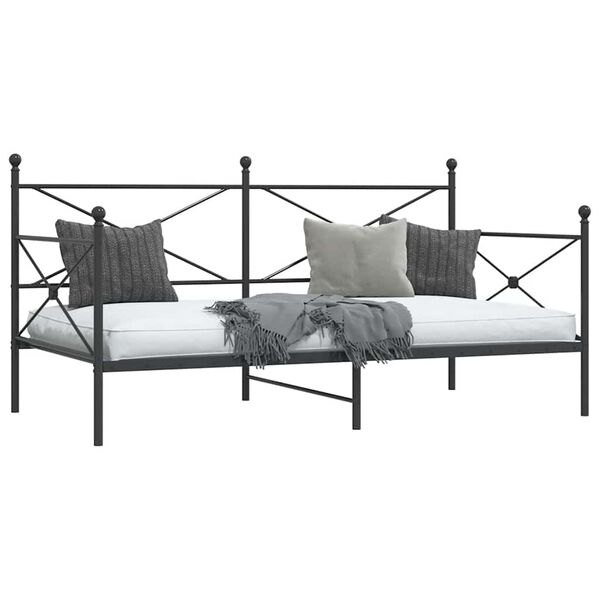 vidaXL daybed uden madras 100x190 cm st&aring;l sort