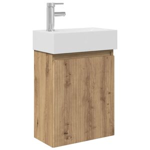 vidaXL Badev&aelig;relses Vanity-enhed med Armatur Artisan-eg