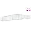 vidaXL buede gabionkurve 20 stk. 400x50x40/60 cm galvaniseret jern