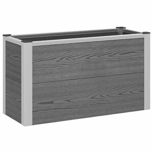 vidaXL H&oslash;jbed Gr&aring; 75 x 30 x 22 cm WPC og Aluminium
