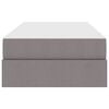 vidaXL Seng med opbevaring og madras Gr&aring;brun 90 x 190 cm Polyester