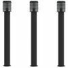vidaXL udend&oslash;rs standerlamper 3 stk. 110 cm rustfrit st&aring;l sort