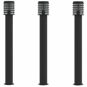 vidaXL udend&oslash;rs standerlamper 3 stk. 110 cm rustfrit st&aring;l sort