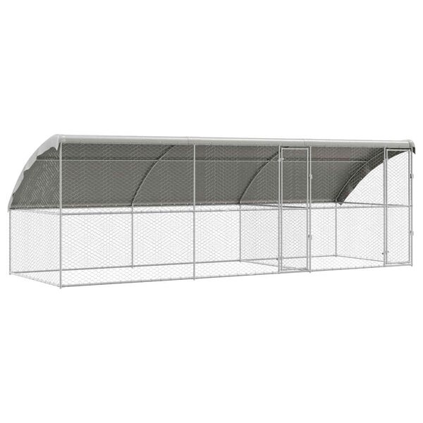 vidaXL Hundehus 3 pcs S&oslash;lv 6 x 2 x 2 m Galvaniseret st&aring;l