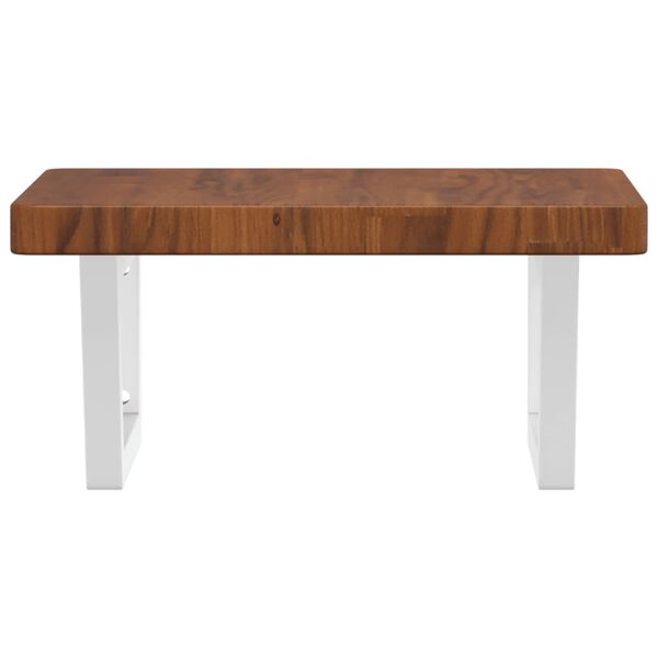 vidaXL badev&aelig;relseshylde st&aring;l og massivt egetr&aelig;