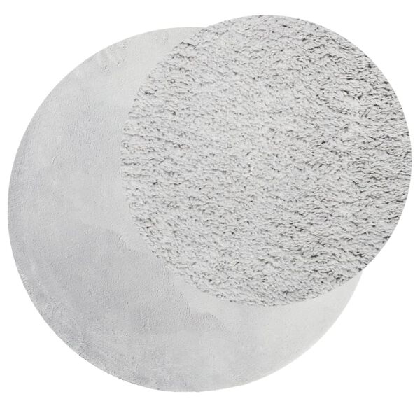 vidaXL gulvtæppe HUARTE Ø 160 cm kort luv og vaskbart grå