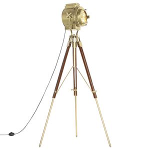 vidaXL gulvlampe med trefod 193 cm massivt mangotr&aelig;