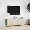 vidaXL v&aelig;gh&aelig;ngt tv-bord med LED-lys 135x31x39,5 cm sonoma-eg