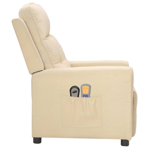 vidaXL eldrevet massagestol stof cremefarvet