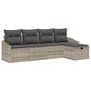 vidaXL Sofa S&aelig;t med pude med opbevaring 5 pcs Lysegr&aring; polyrattan