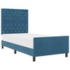 vidaXL Box spring seng med hovedg&aelig;rde M&oslash;rk bl&aring; 90 x 190 cm Fl&oslash;jl
