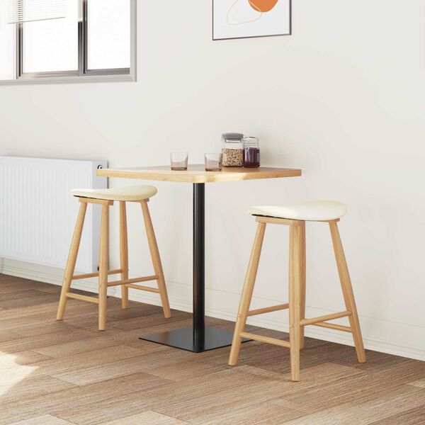 vidaXL Spisestole 2 pcs Naturfarvet 46 x 37 x 63 cm Massiv Gummitr&aelig;