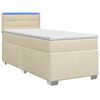vidaXL Box Spring Seng med Madras og LED Cremefarvet 100 x 200 cm Stof