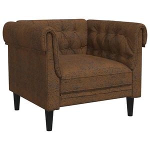 vidaXL Chesterfield-sofastol stof brun