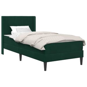 vidaXL Sengeramme med madras M&oslash;rkegr&oslash;n 80 x 200 cm Fl&oslash;jl