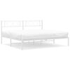vidaXL sengeramme med sengegavl 183x213 cm metal hvid