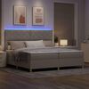 vidaXL LED Box Spring Bed med madras Gr&aring;brun 200 x 200 cm Stof
