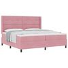 vidaXL Box spring seng med hovedg&aelig;rde Lyser&oslash;d 200 x 200 cm Fl&oslash;jl