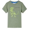 T-shirt til b&oslash;rn str. 104 kakifarvet