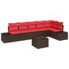 vidaXL Havesofa S&aelig;t 7 stk. Brun polyrattan