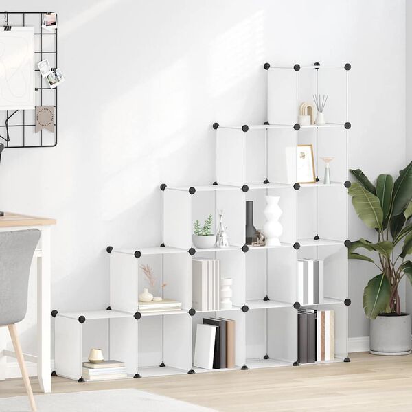 vidaXL kubeformede opbevaringskasser 15 stk. PP transparent