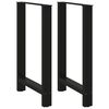 vidaXL barbordsben sort 2 stk. 60x(90-91) cm st&aring;l