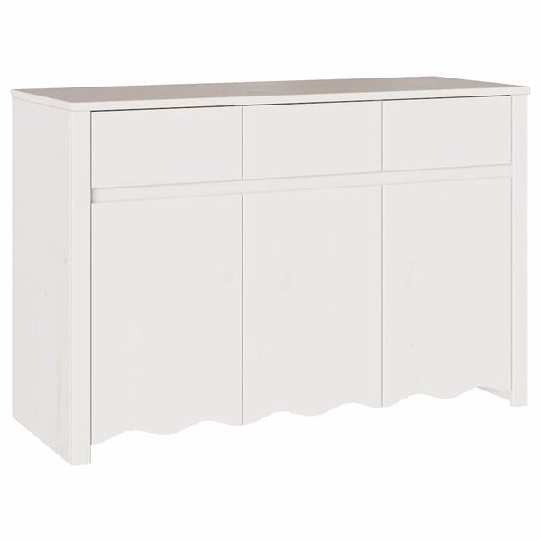 vidaXL Sideboard Drammen Hvid 114 x 43 x 75.5 cm Massivt fyrretræ