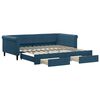 vidaXL daybed med udtr&aelig;k og skuffer 100x200 cm velour bl&aring;