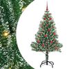 vidaXL Kunstigt Juletr&aelig; Snebelagt med LED Lys Gr&oslash;n og Hvid 150 cm