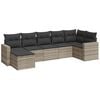 vidaXL sofas&aelig;t til haven 7 dele med hynder polyrattan lysegr&aring;